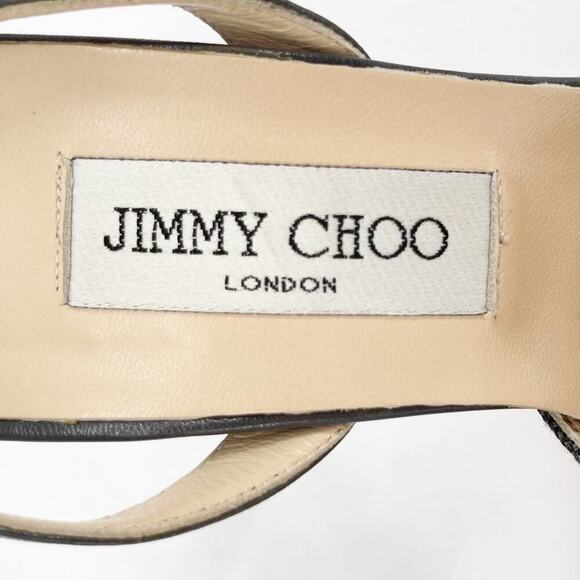 Vintage Jimmy Choo Gray Flannel Beaded Floral Embroidered Slingback Heel IT 38.5 - Picture 10 of 13